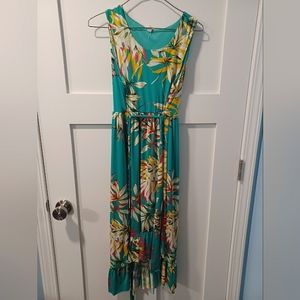 PINKBLUSH Women's Sleeveless Floral Dress w/ belt, Small